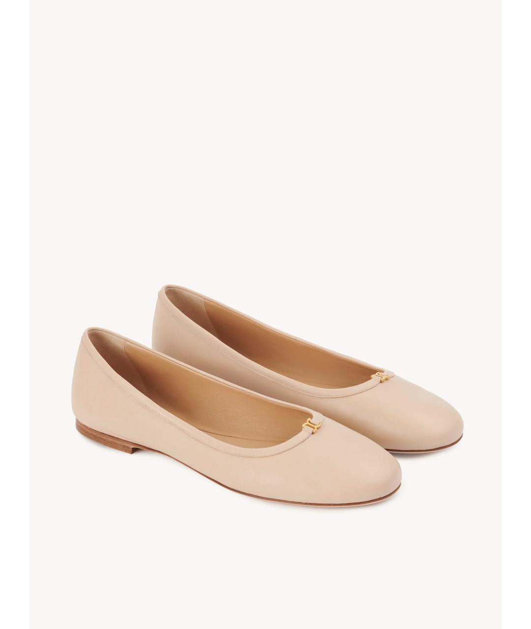 CHLOE Бежевые кожаные балетки, фото 3