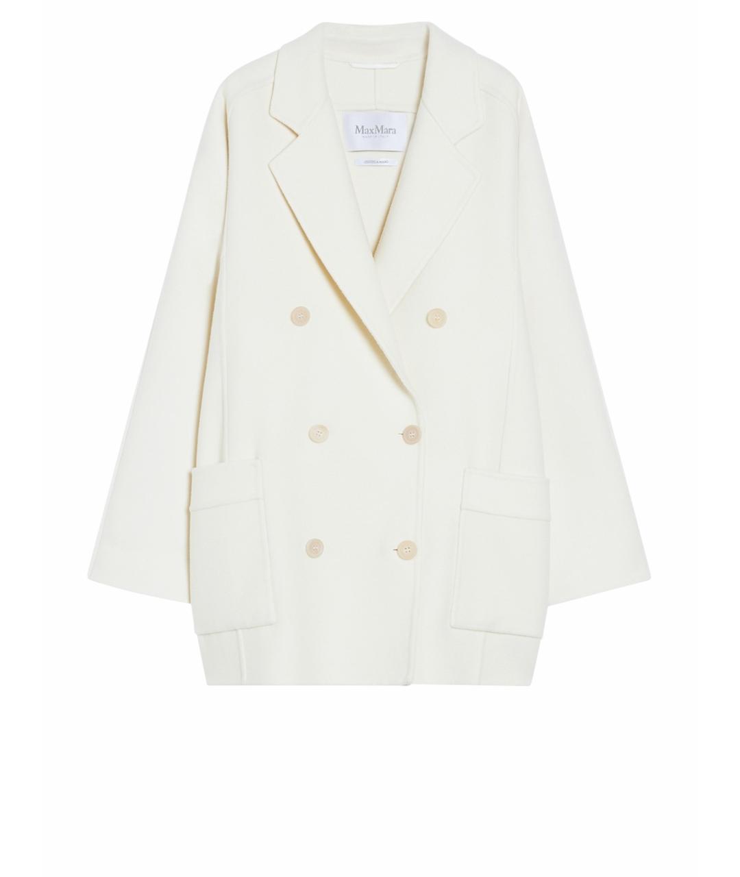 MAX MARA Белое шерстяное пальто, фото 6