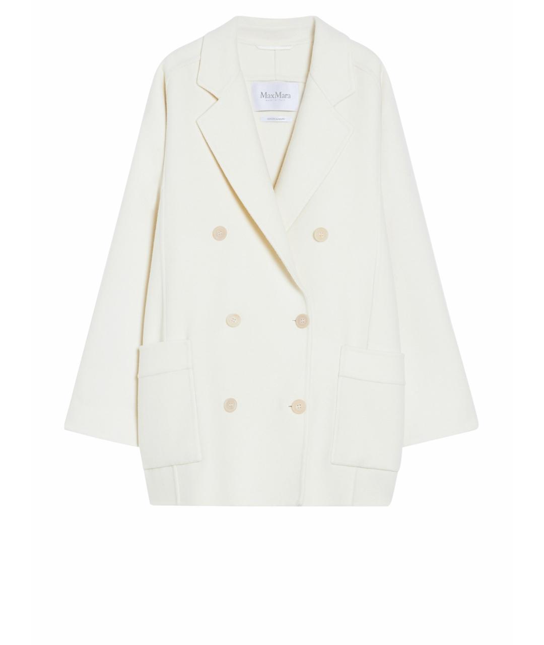 MAX MARA Белое шерстяное пальто, фото 1