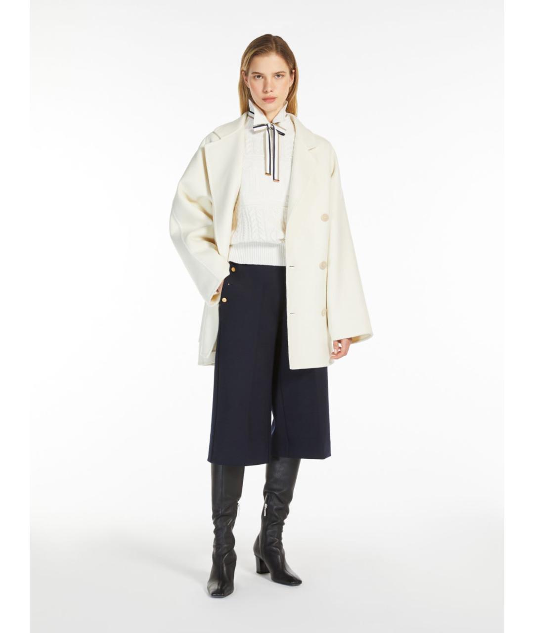 MAX MARA Белое шерстяное пальто, фото 4