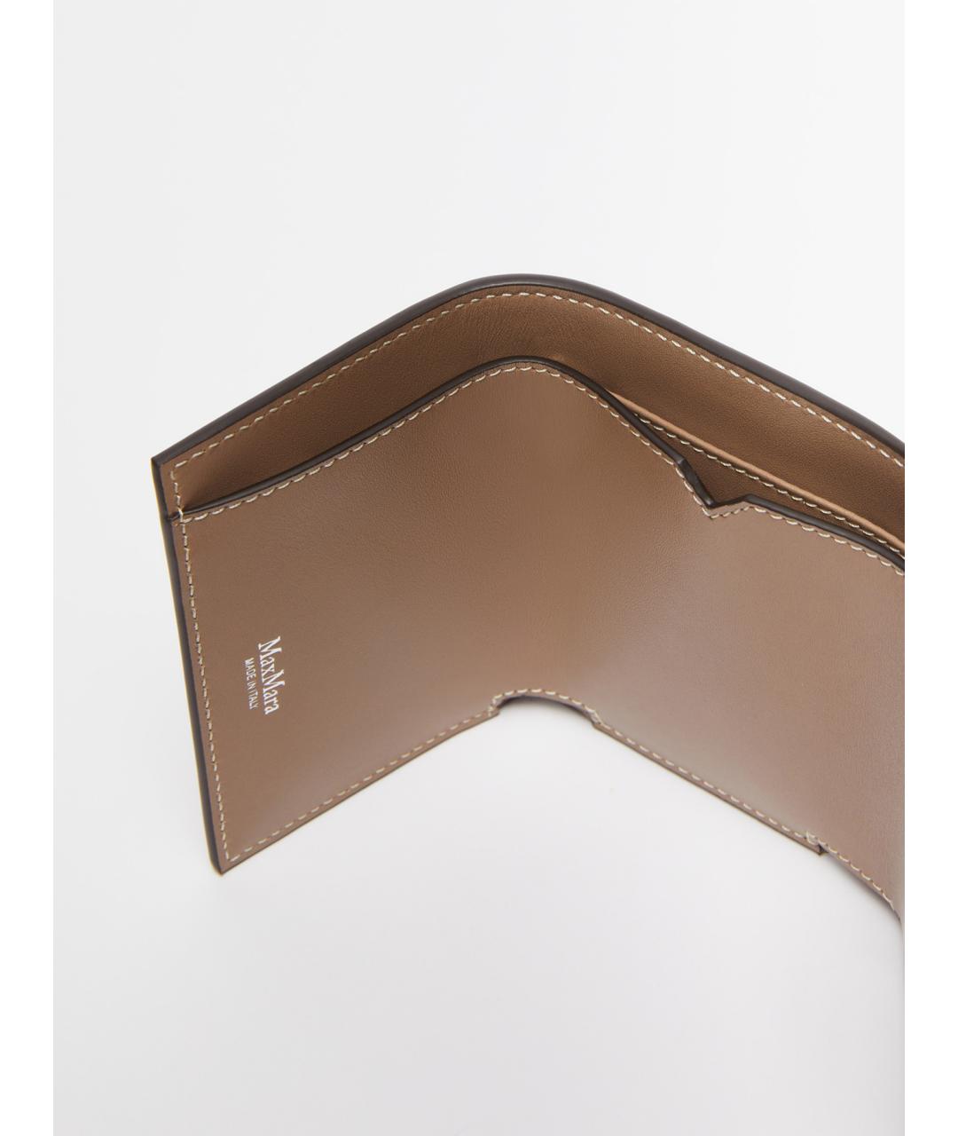 MAX MARA Бежевый кожаный кошелек, фото 3