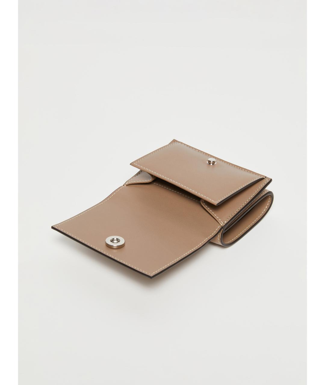 MAX MARA Бежевый кожаный кошелек, фото 5