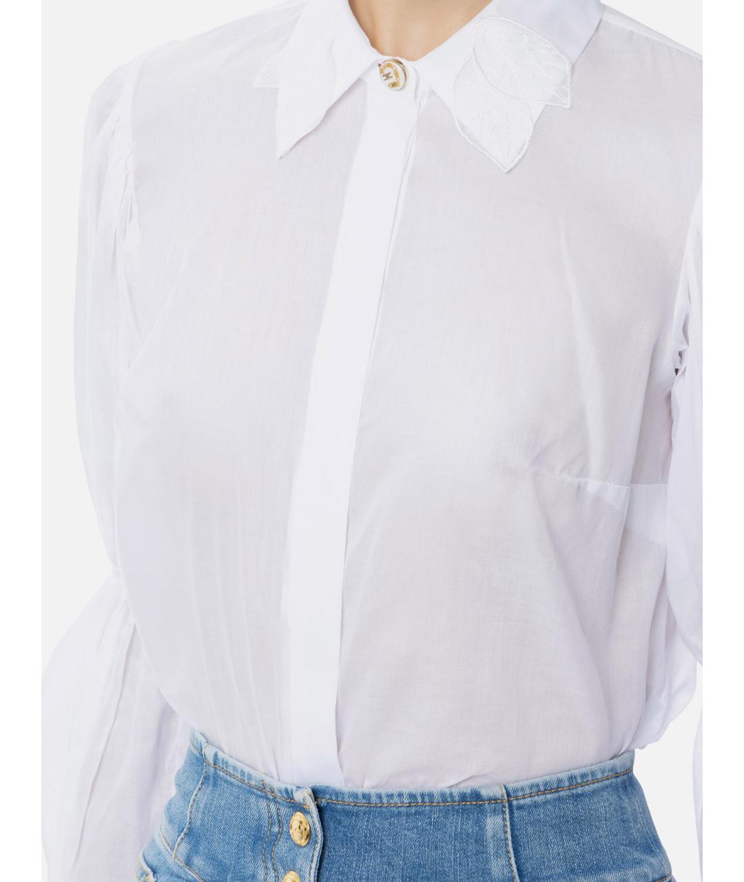 ELISABETTA FRANCHI Синяя хлопковая рубашка, фото 2