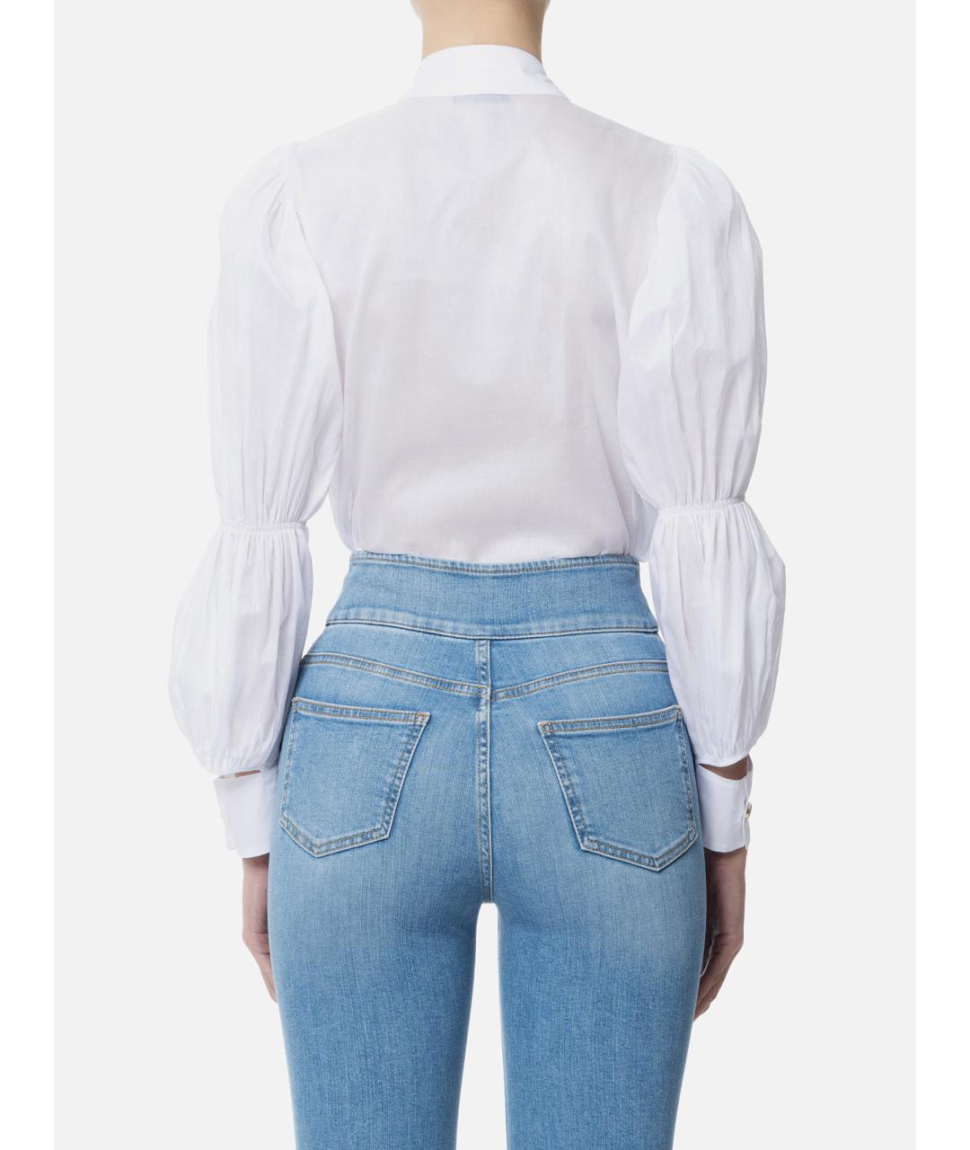 ELISABETTA FRANCHI Синяя хлопковая рубашка, фото 3