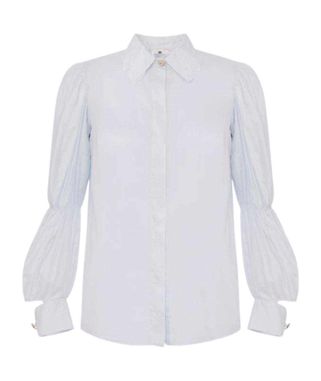 ELISABETTA FRANCHI Синяя хлопковая рубашка, фото 1