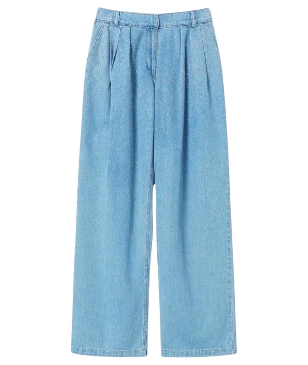 TWIN-SET Синие хлопковые прямые джинсы, фото 1