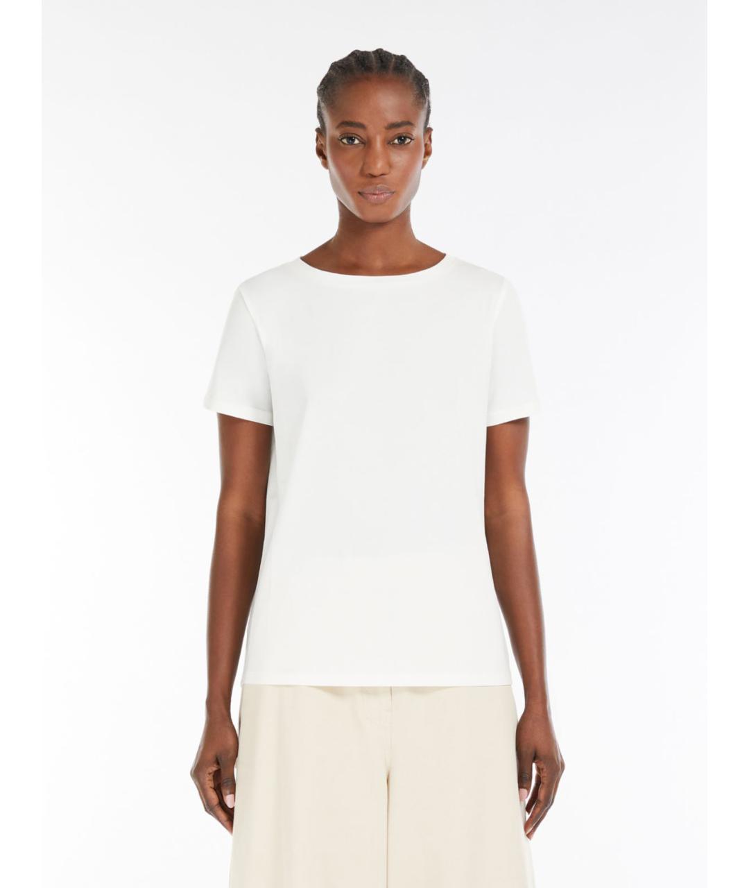 WEEKEND MAX MARA Белая хлопковая футболка, фото 2