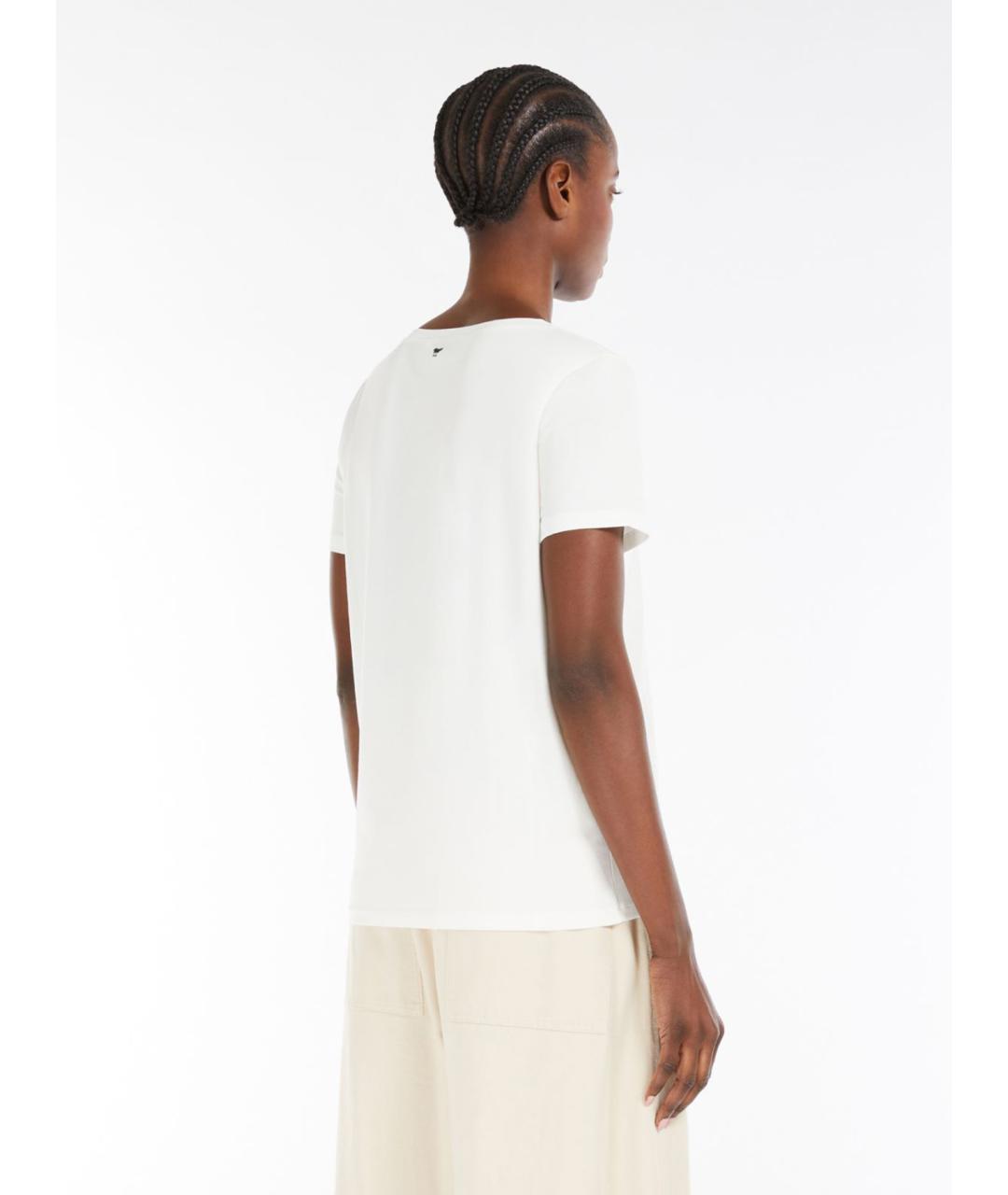 WEEKEND MAX MARA Белая хлопковая футболка, фото 4