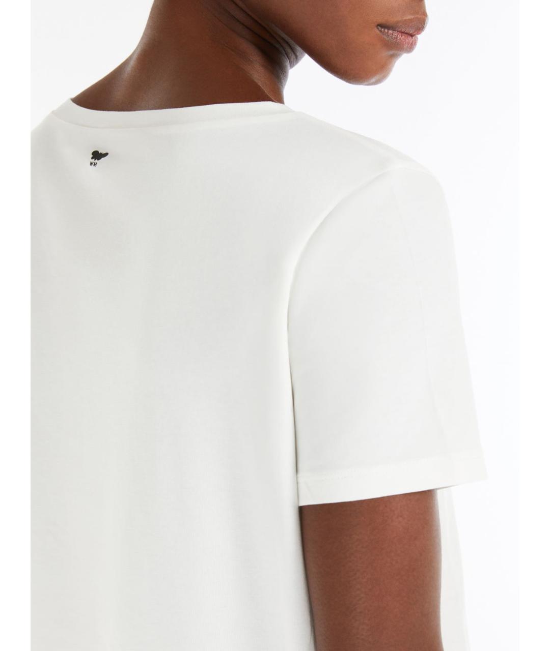 WEEKEND MAX MARA Белая хлопковая футболка, фото 5