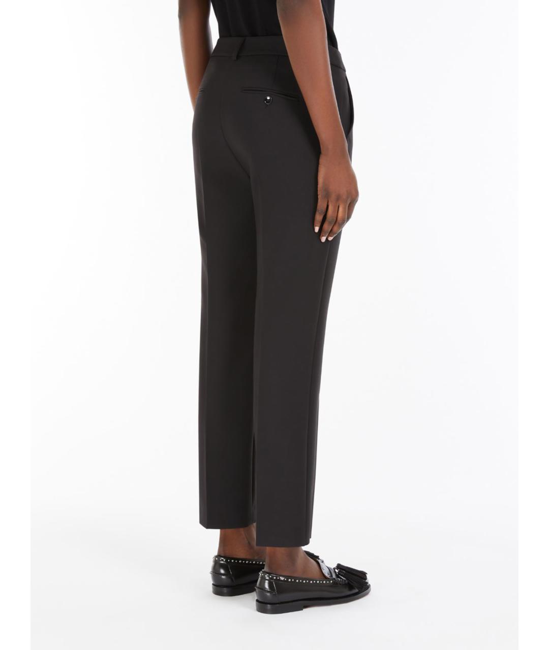 WEEKEND MAX MARA Черные вискозные прямые брюки, фото 4