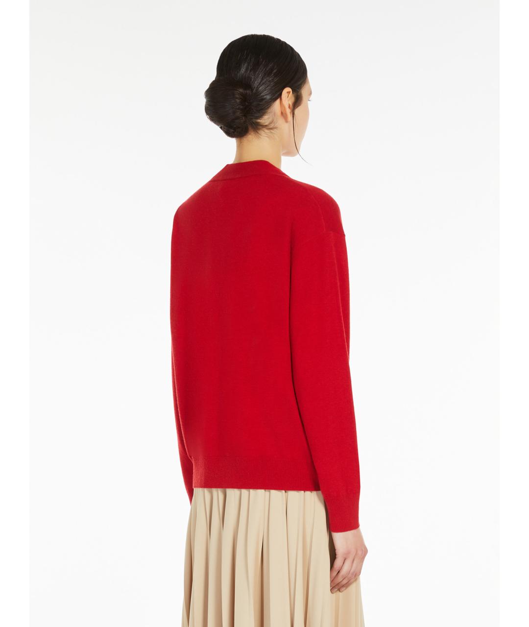 WEEKEND MAX MARA Красный шерстяной джемпер / свитер, фото 4