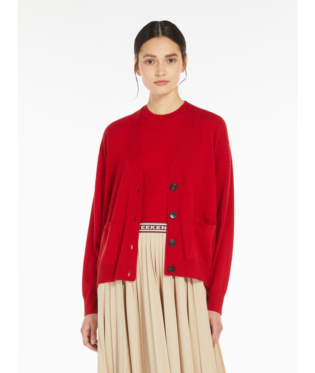 WEEKEND MAX MARA Красный шерстяной джемпер / свитер, фото 5