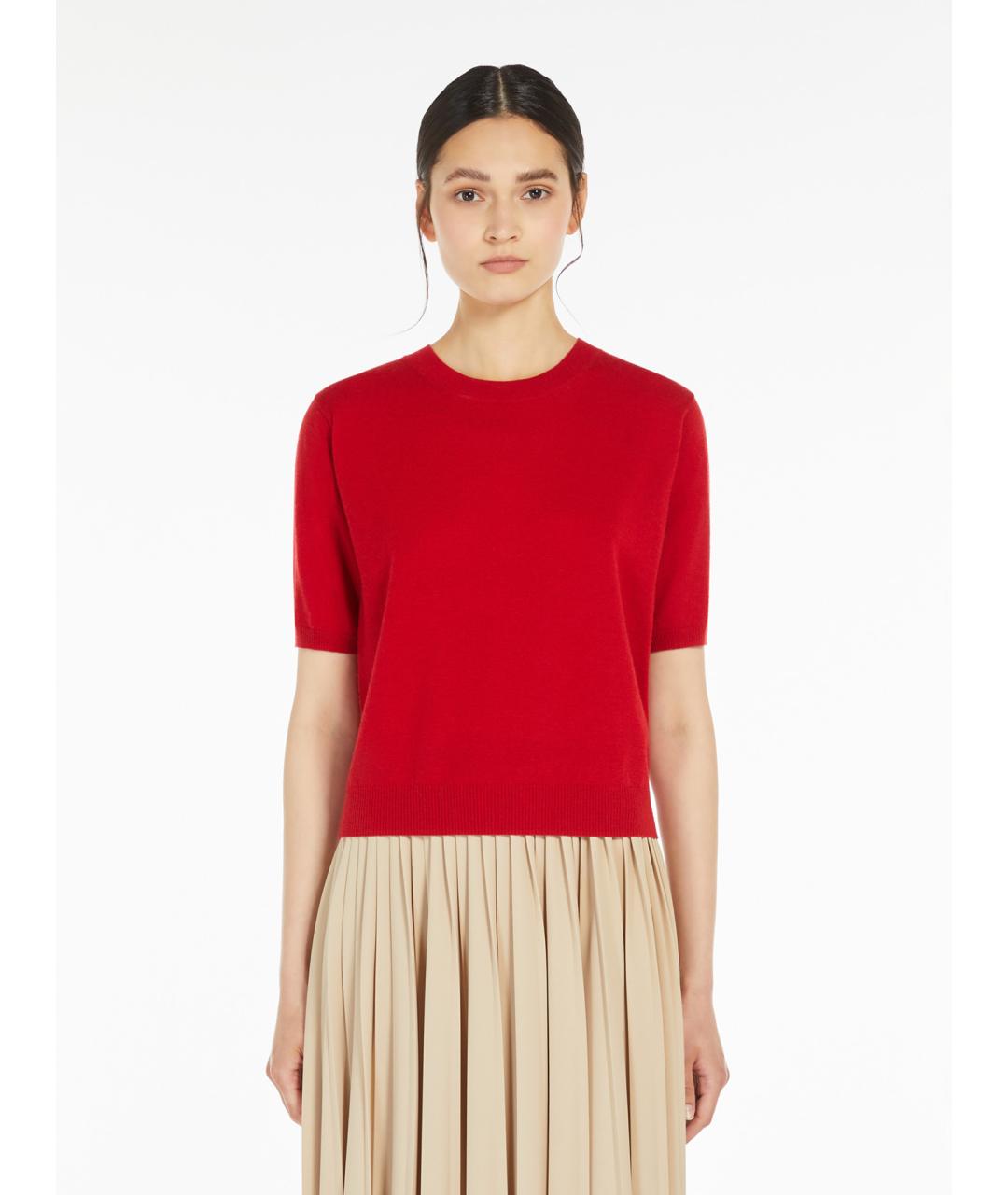 WEEKEND MAX MARA Красный шерстяной джемпер / свитер, фото 3