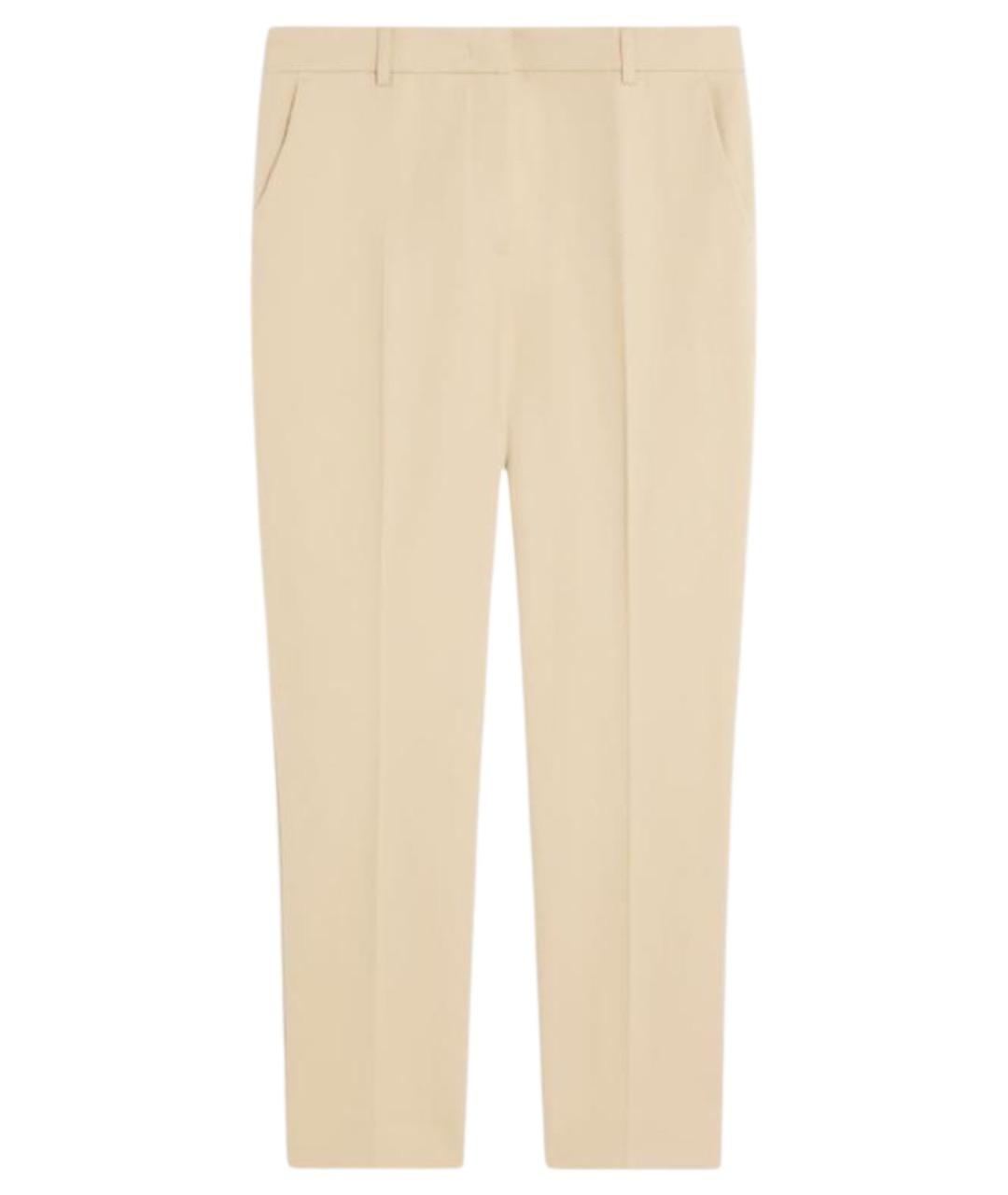 WEEKEND MAX MARA Бежевые хлопковые прямые брюки, фото 1