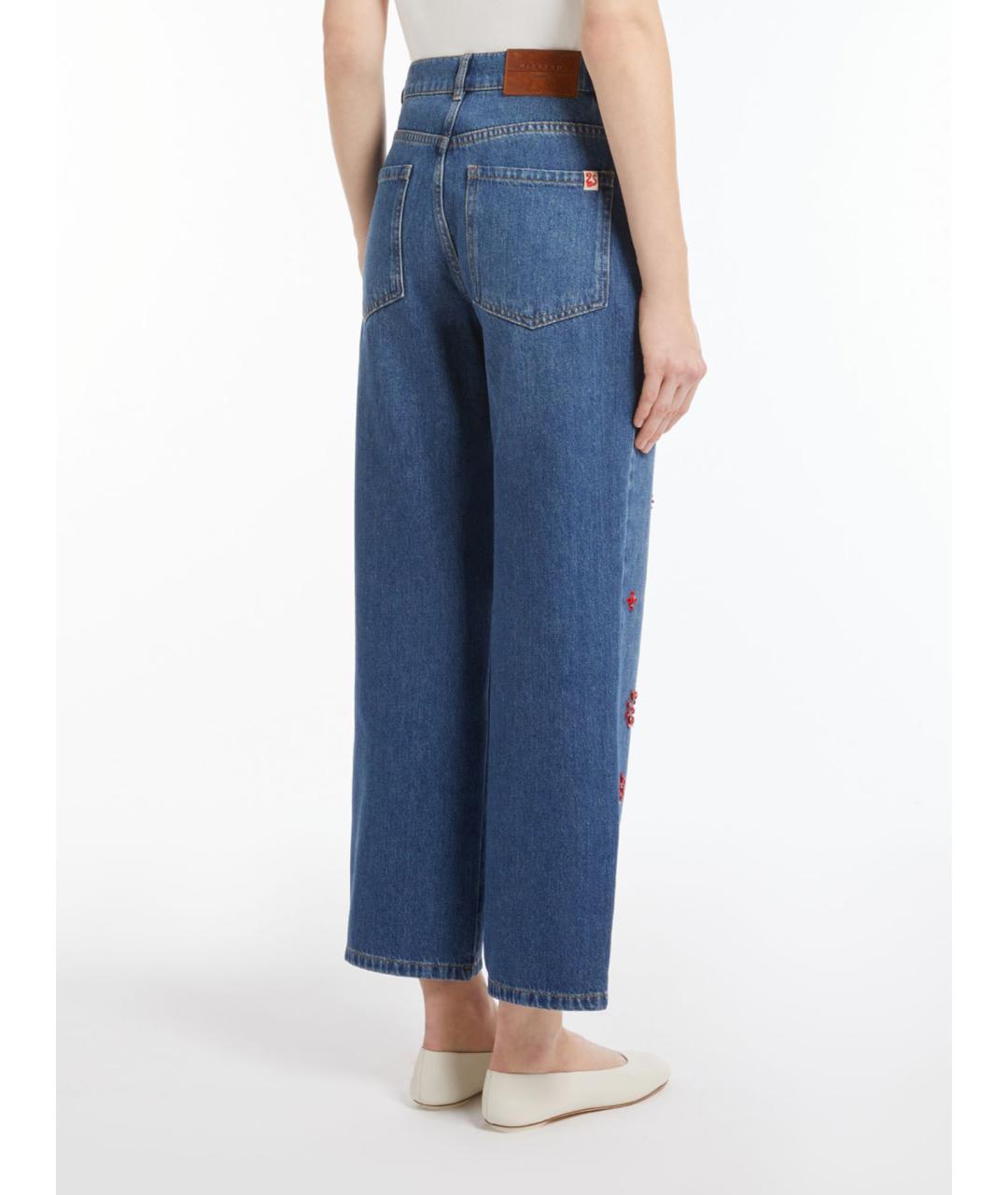WEEKEND MAX MARA Синие хлопковые прямые джинсы, фото 4