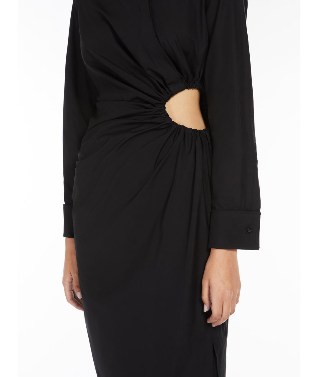 MAX MARA Черное хлопковое вечернее платье, фото 4