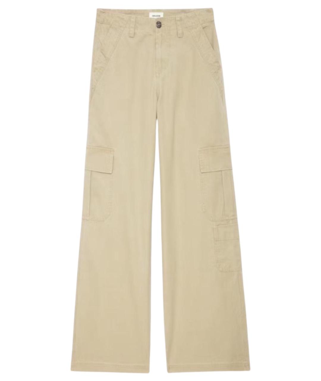 ZADIG & VOLTAIRE Бежевые хлопковые прямые брюки, фото 1