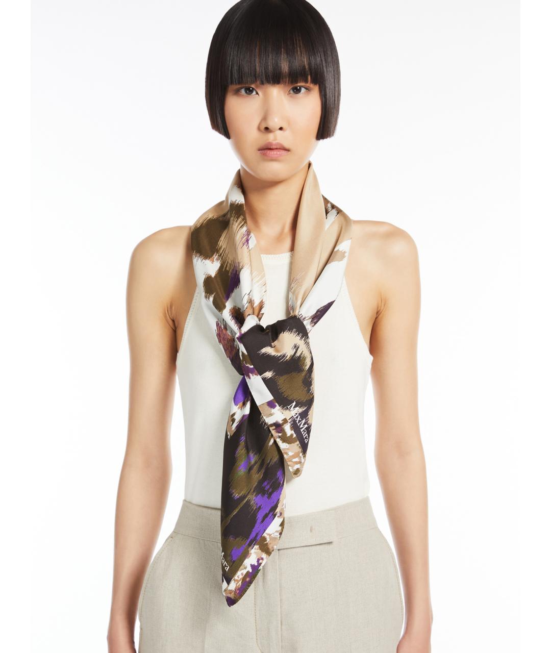 MAX MARA Мульти шелковый шарф, фото 2