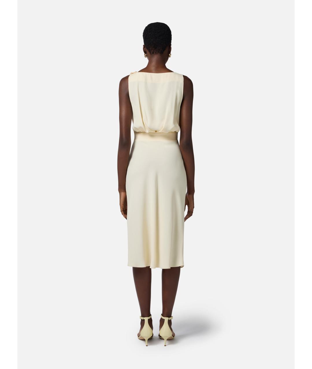 ELISABETTA FRANCHI Бежевое повседневное платье, фото 5