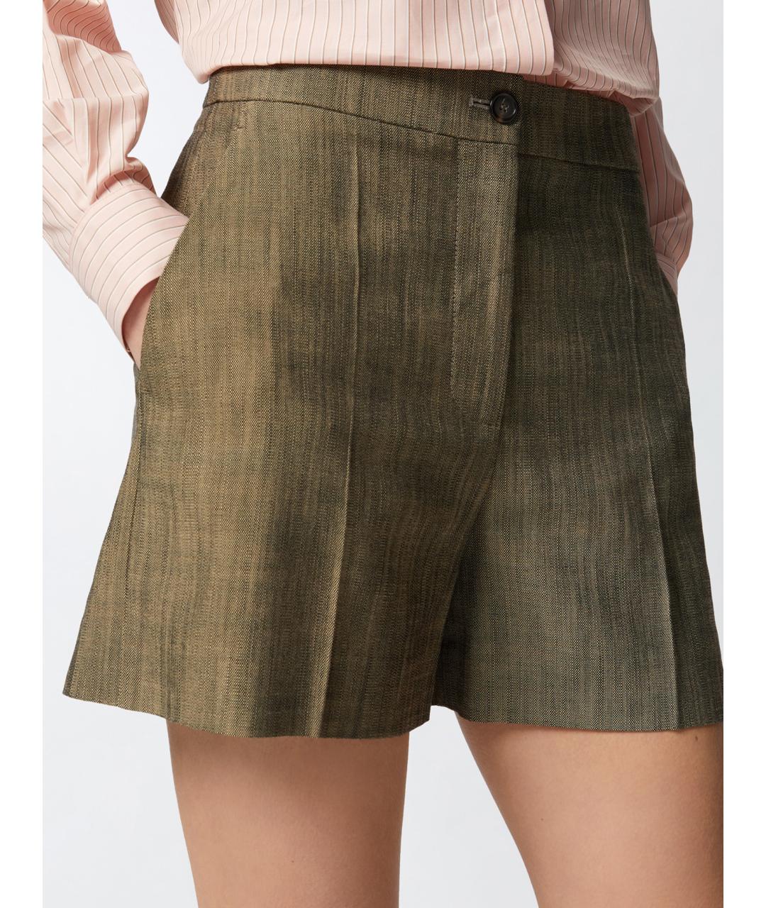 PINKO Зеленые вискозные шорты, фото 5