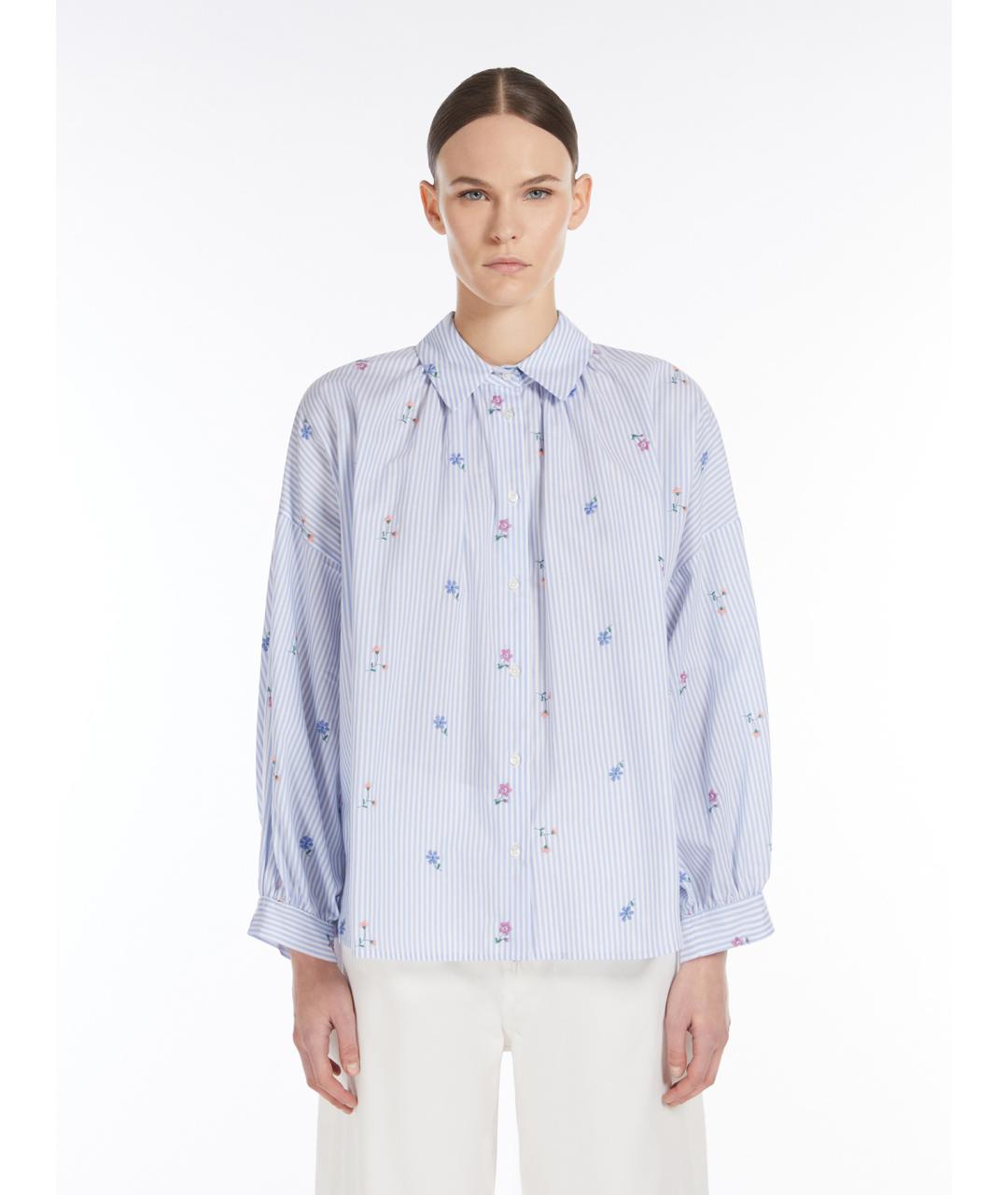 WEEKEND MAX MARA Голубая хлопковая рубашка, фото 3