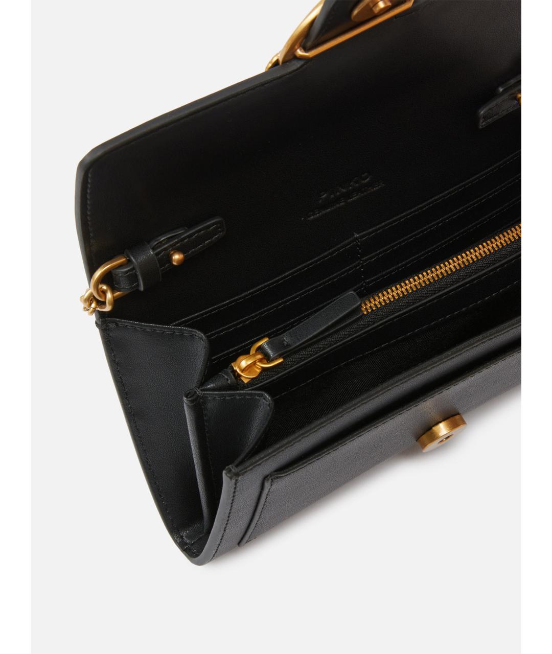 PINKO Черный кожаный кошелек, фото 4