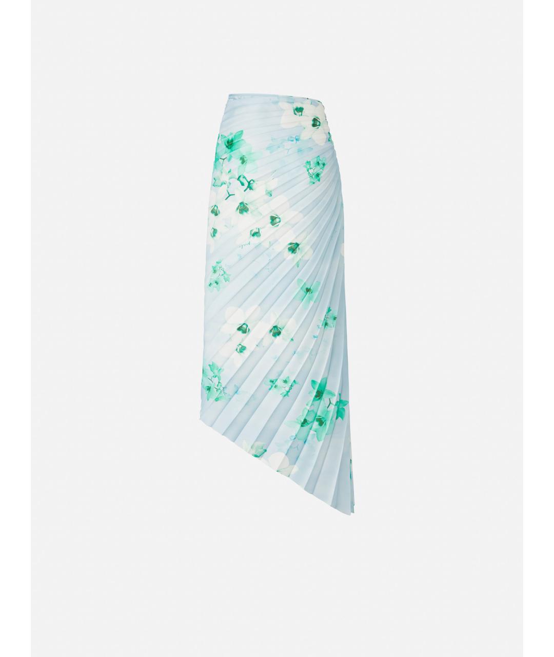 PINKO Голубая полиэстеровая юбка миди, фото 2