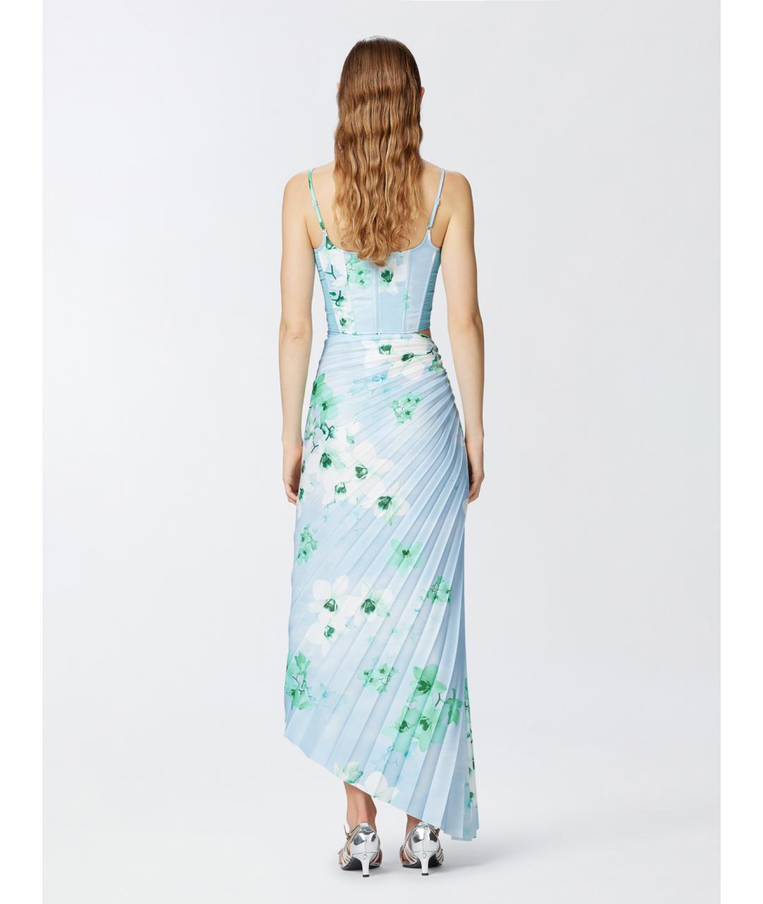 PINKO Голубая полиэстеровая юбка миди, фото 6