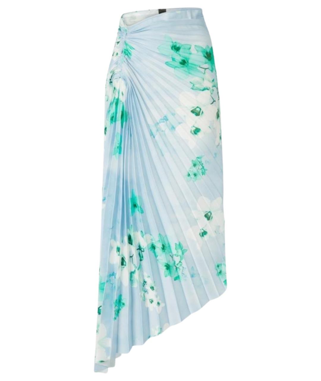 PINKO Голубая полиэстеровая юбка миди, фото 1