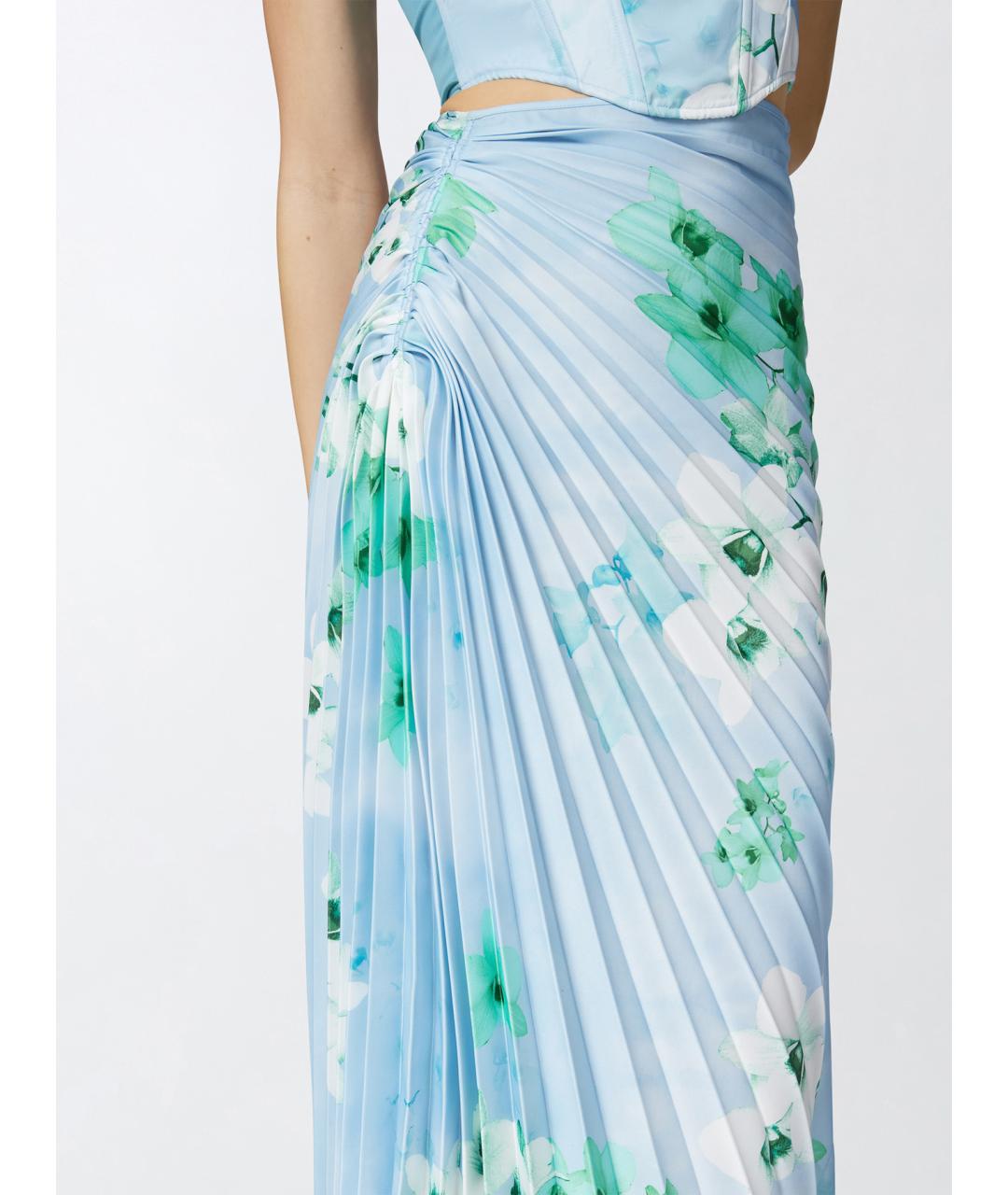 PINKO Голубая полиэстеровая юбка миди, фото 5