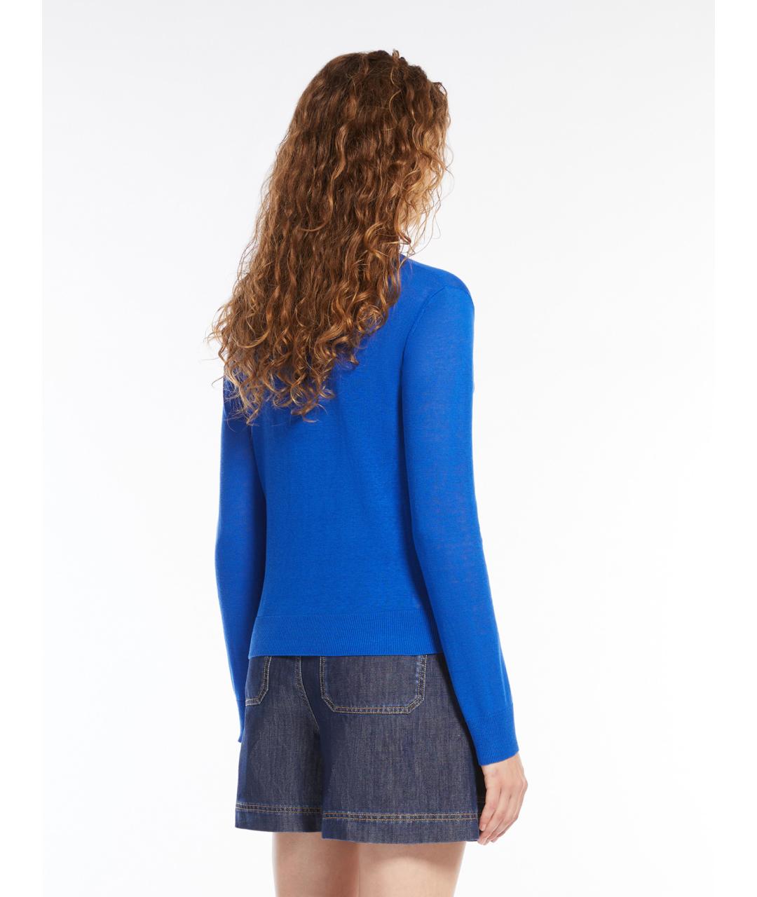 WEEKEND MAX MARA Синий шерстяной джемпер / свитер, фото 4