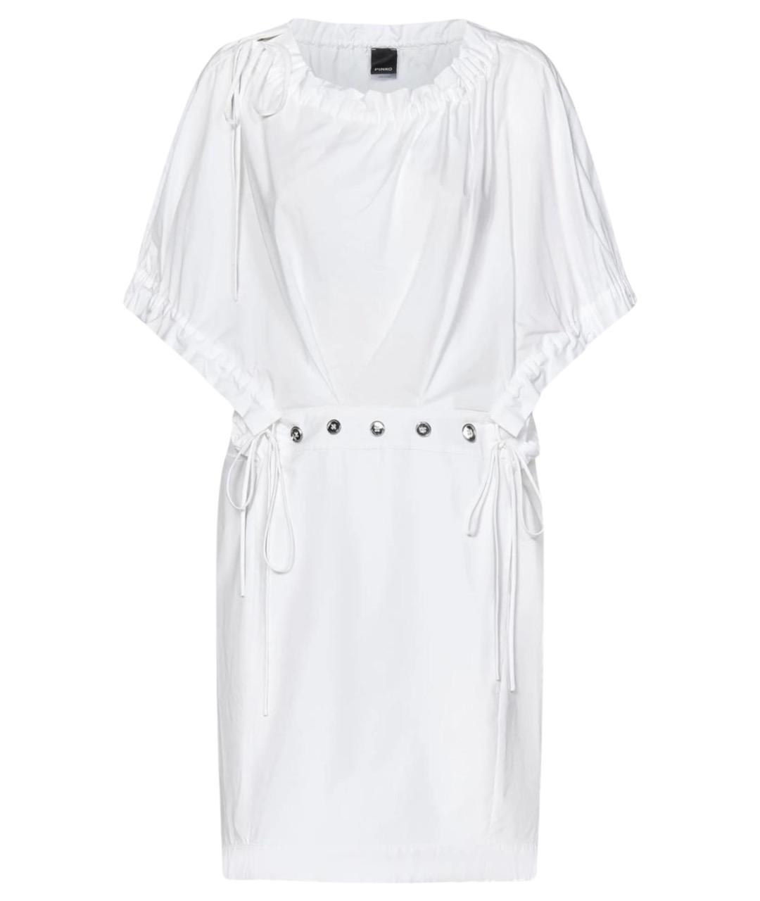 PINKO Белое хлопковое повседневное платье, фото 1