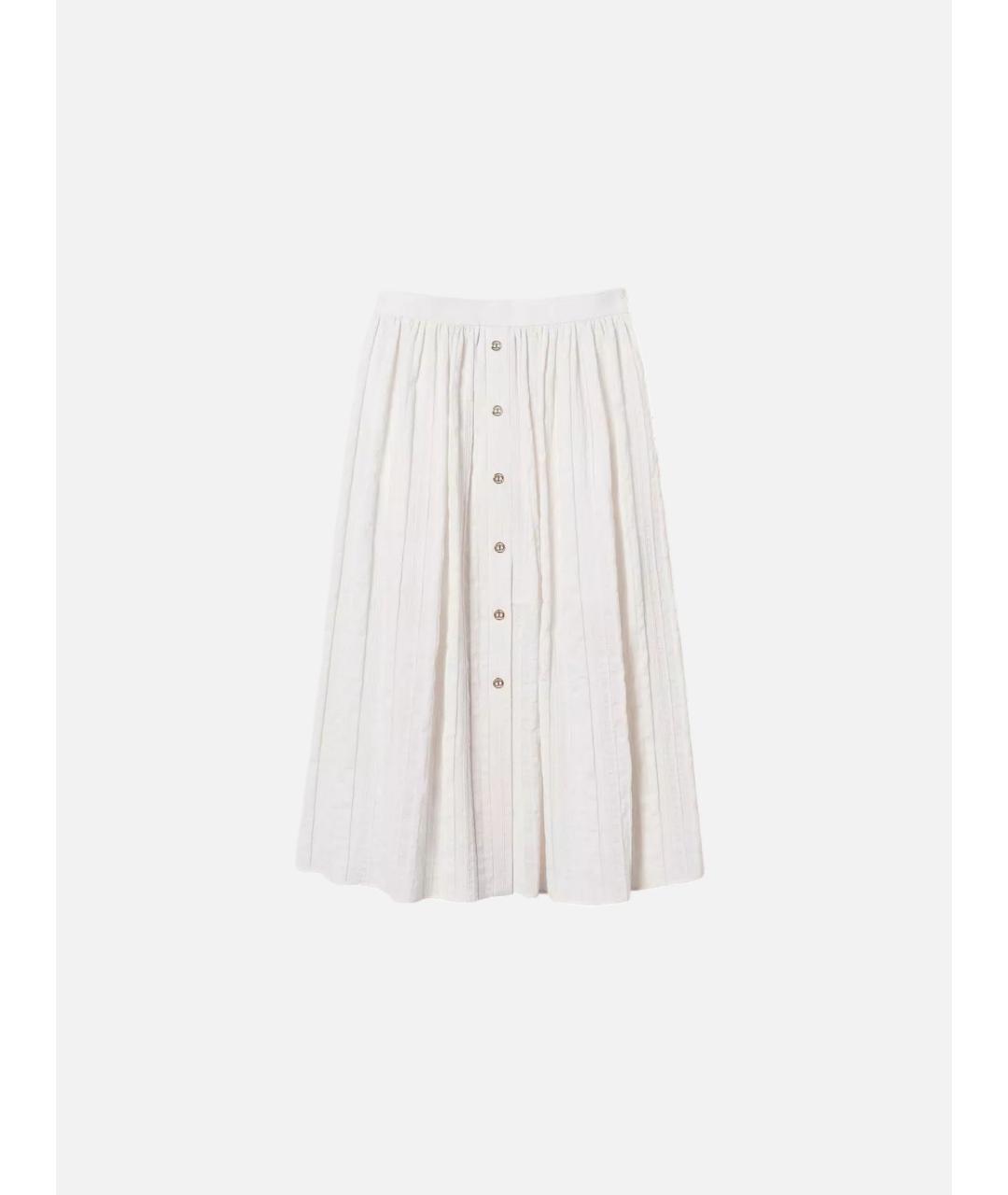 TWIN-SET Белая хлопковая юбка миди, фото 1