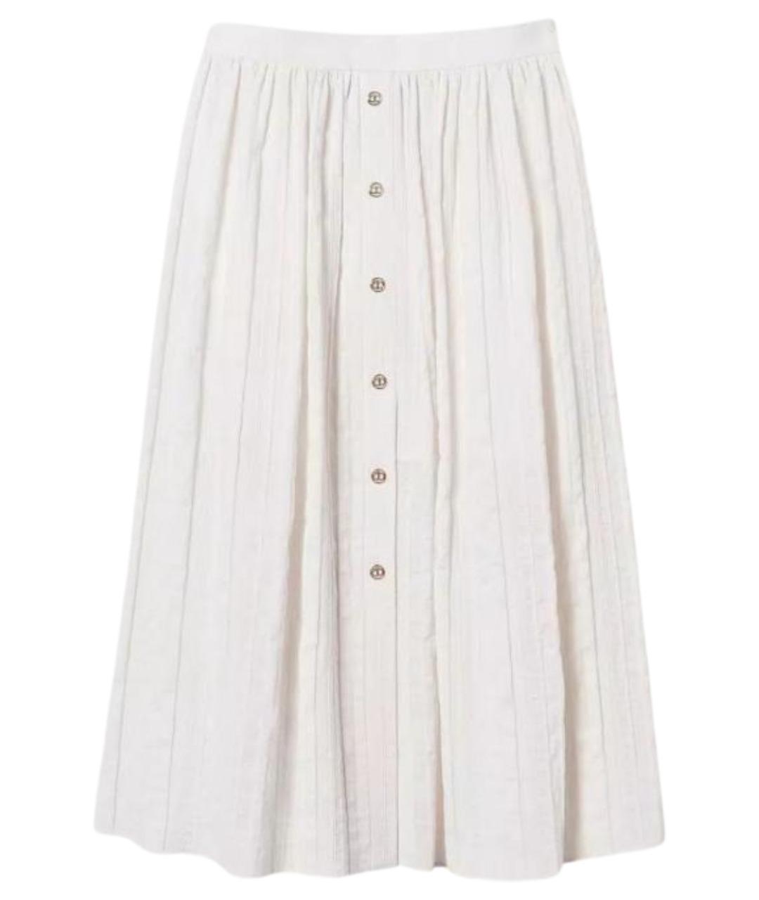 TWIN-SET Белая хлопковая юбка миди, фото 1
