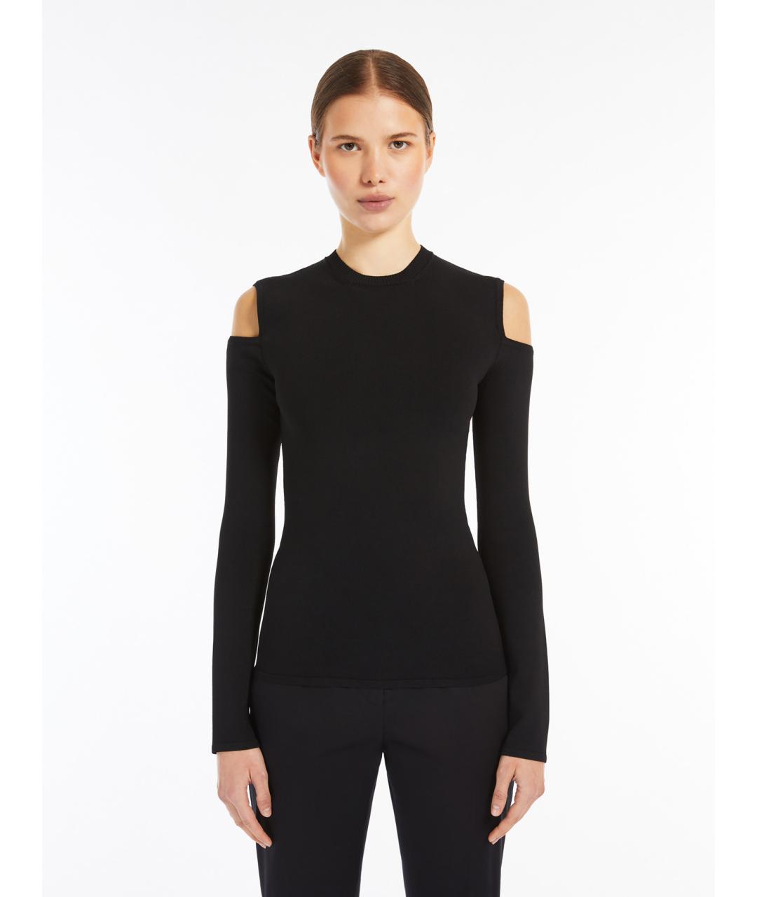 MAX MARA Черный вискозный джемпер / свитер, фото 2