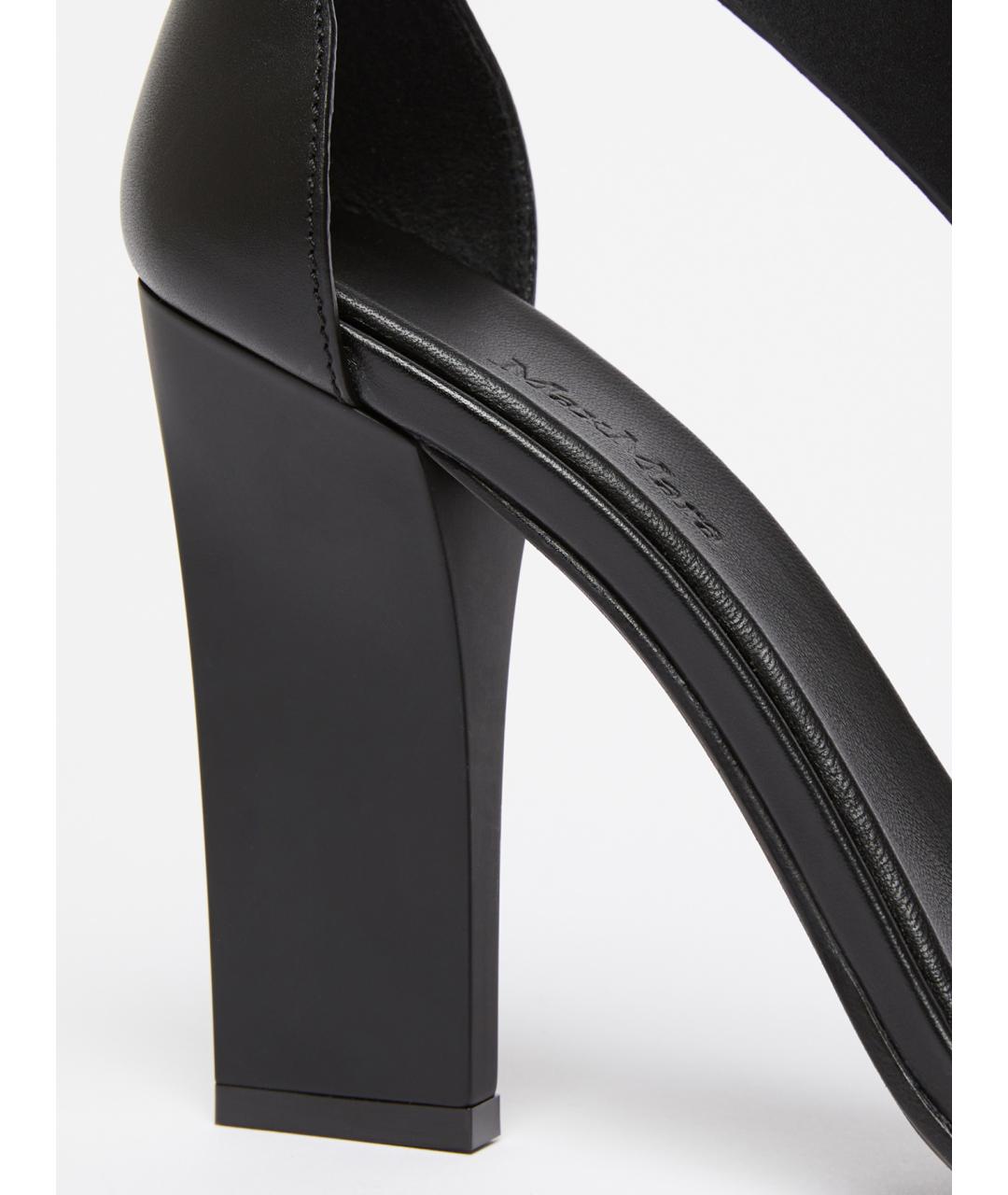 MAX MARA Черные кожаные босоножки, фото 5