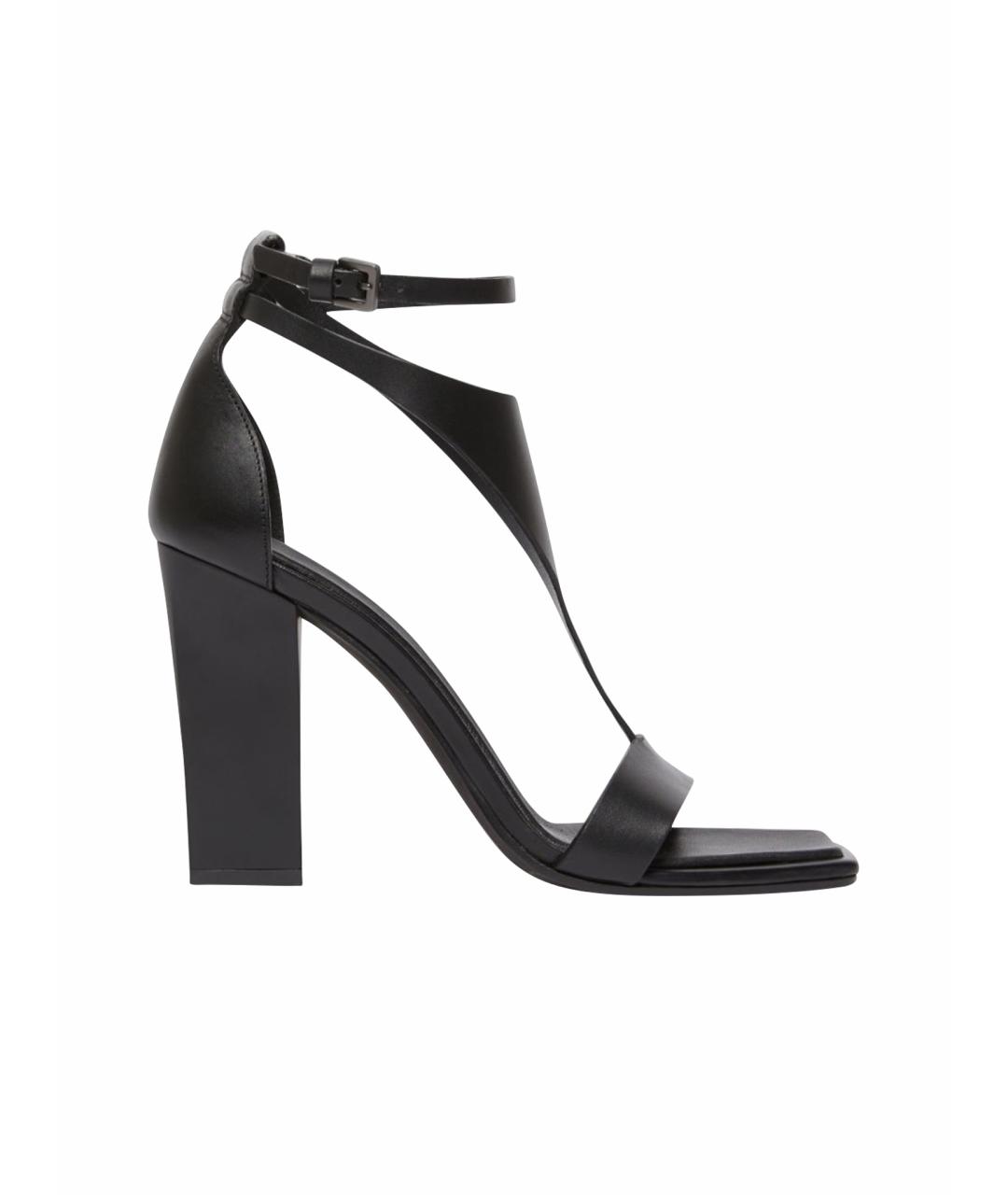 MAX MARA Черные кожаные босоножки, фото 1