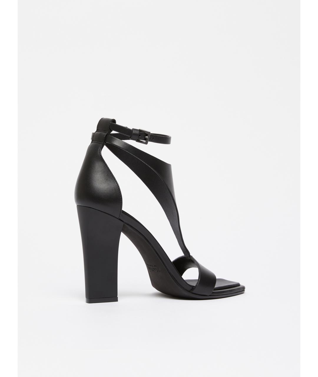 MAX MARA Черные кожаные босоножки, фото 3