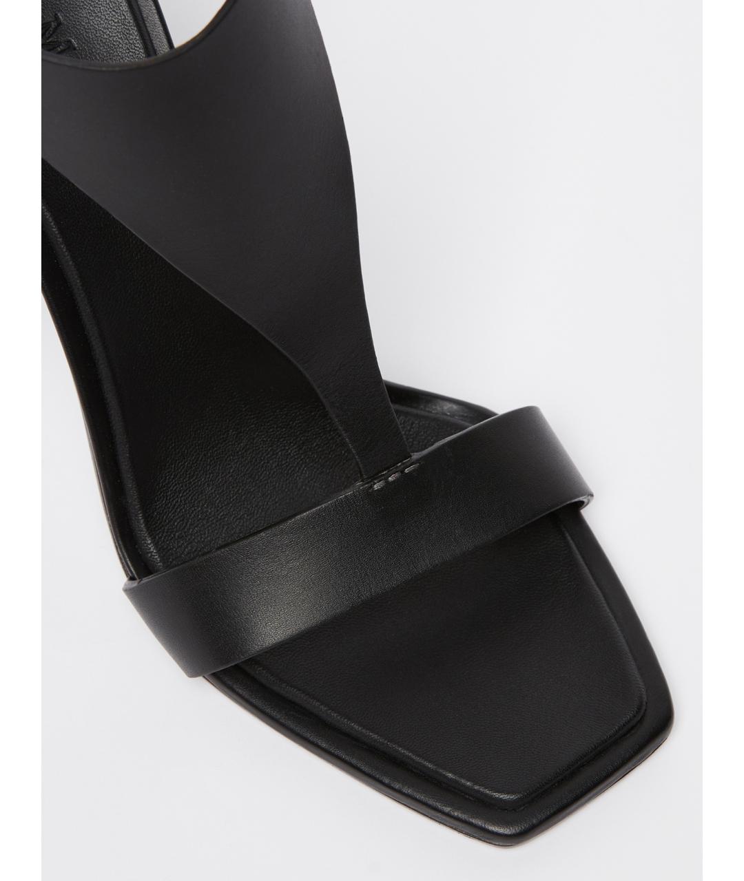 MAX MARA Черные кожаные босоножки, фото 4