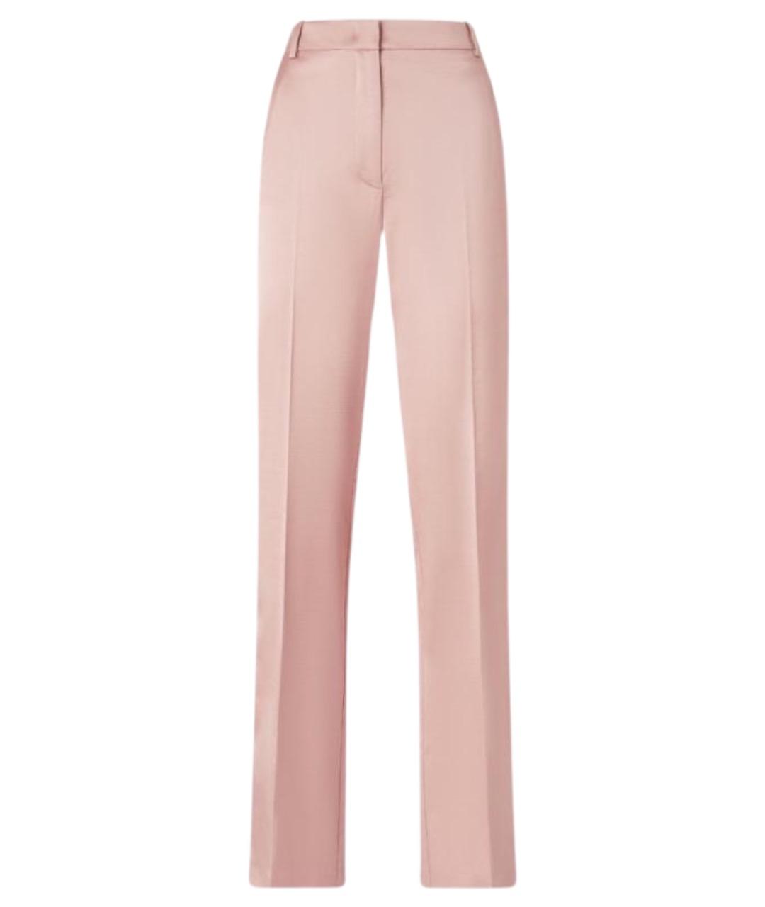 PINKO Розовые хлопковые прямые брюки, фото 1