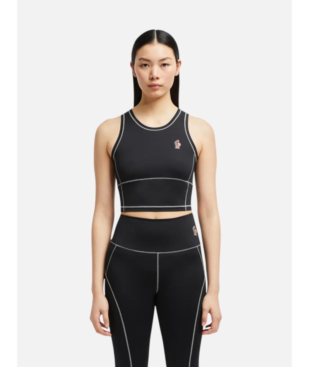 MONCLER Черная полиамидовая майка, фото 2