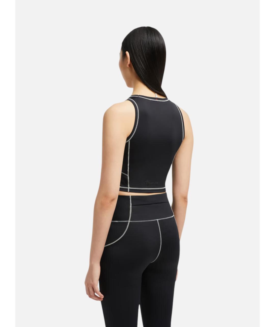 MONCLER Черная полиамидовая майка, фото 3