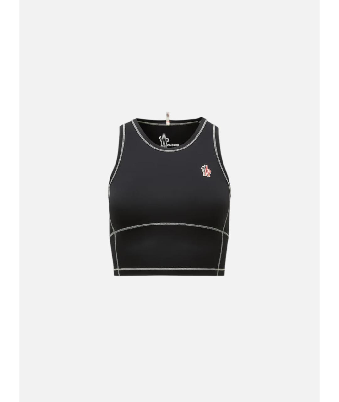 MONCLER Черная полиамидовая майка, фото 4