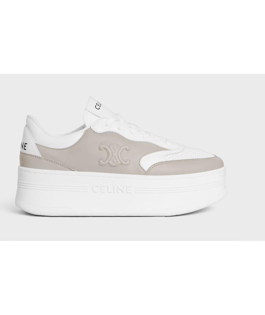 CELINE Бежевые кожаные кеды, фото 5