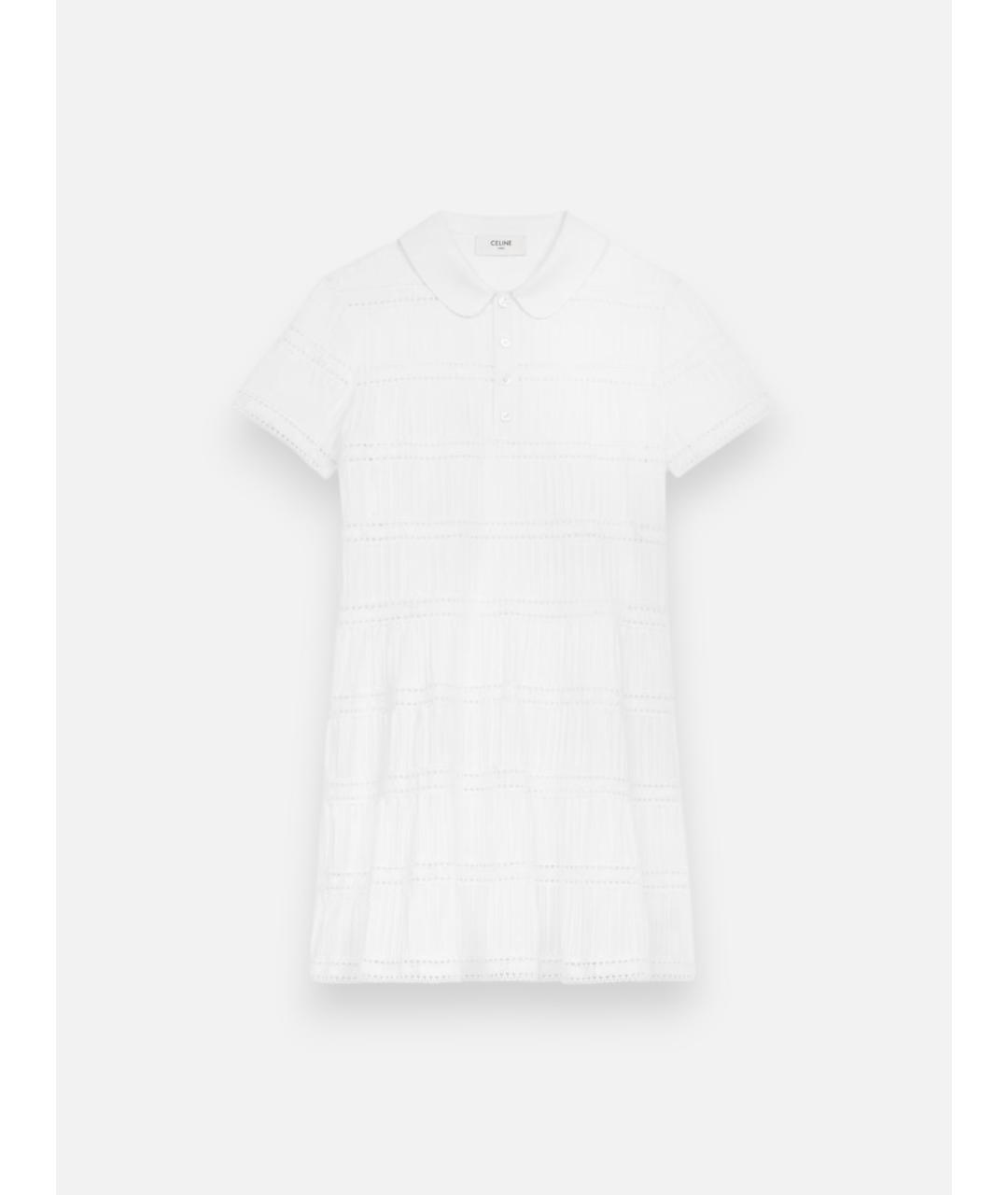 CELINE Белое хлопковое повседневное платье, фото 4
