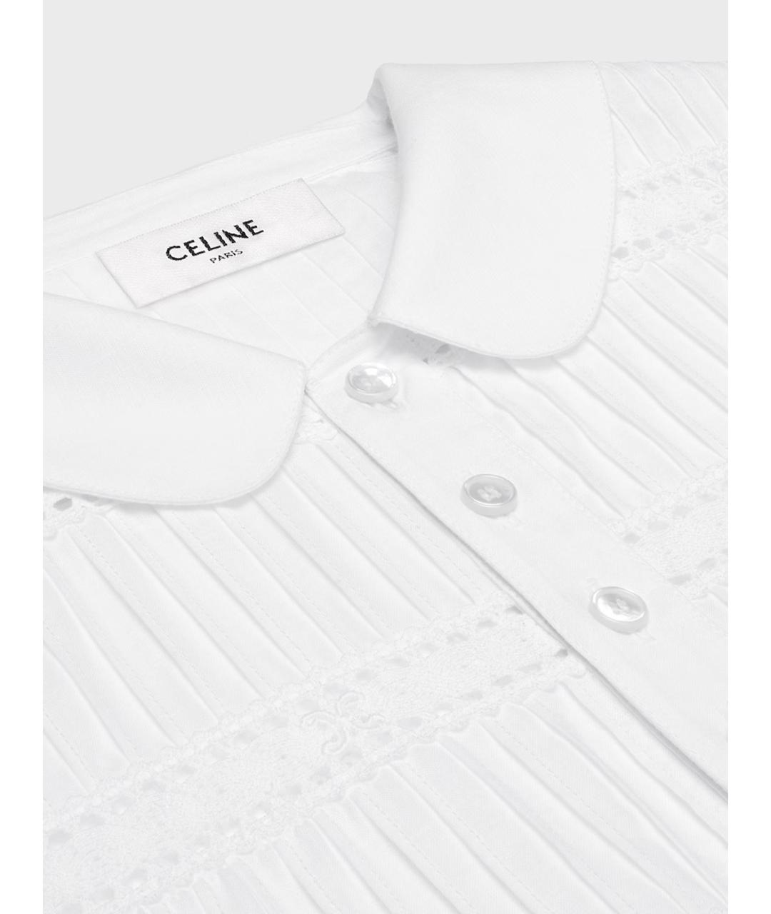 CELINE Белое хлопковое повседневное платье, фото 2