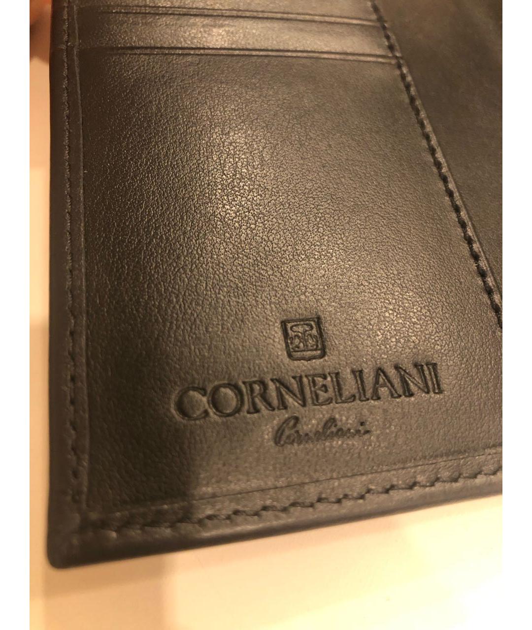 CORNELIANI Черный кожаный кошелек, фото 4