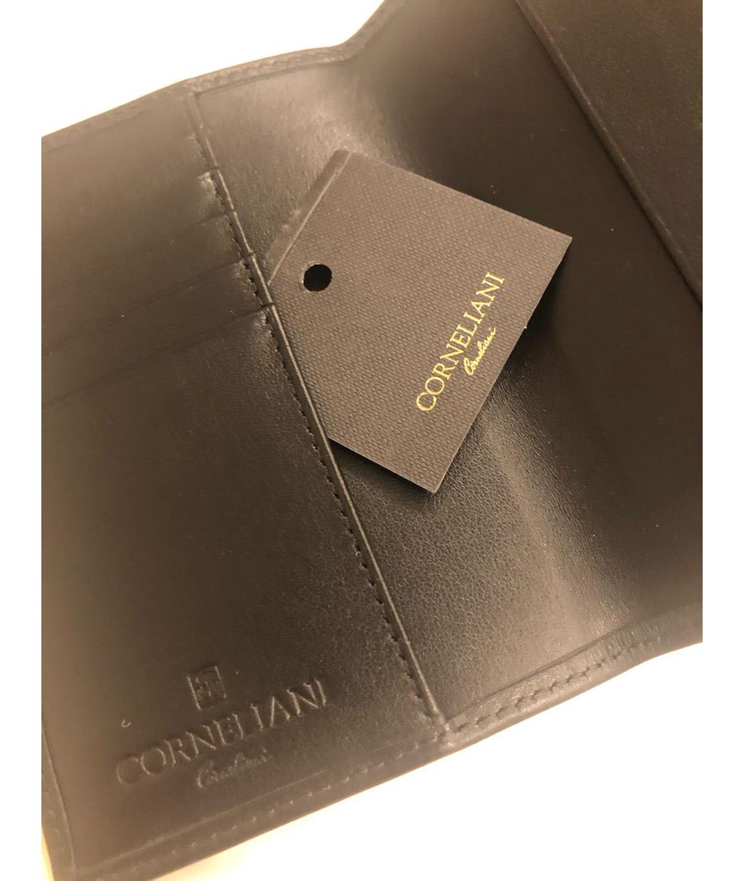 CORNELIANI Черный кожаный кошелек, фото 5