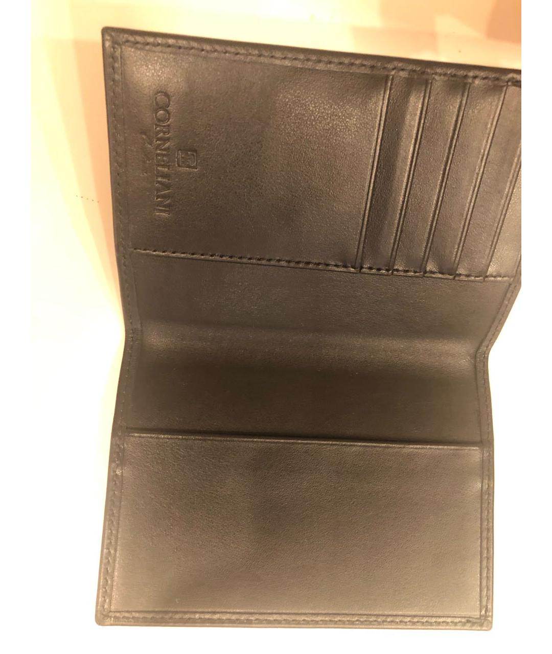CORNELIANI Черный кожаный кошелек, фото 3