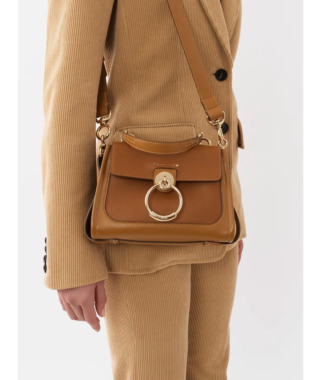 CHLOE Коричневая кожаная сумка через плечо, фото 4